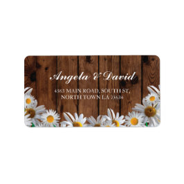 Daisy Wood Bloemen Rustieke Elegante Adresetikette Etiket