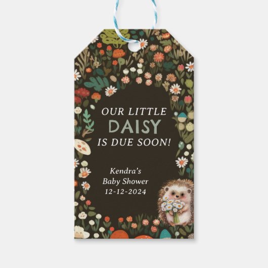Daisy Woodland Animal Forest Baby shower Cadeaulabel (Voorkant)