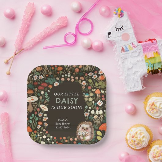 Daisy Woodland Animal Forest Baby shower Papieren Bordje (Feest)