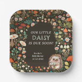 Daisy Woodland Animal Forest Baby shower Papieren Bordje (Voorkant)