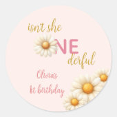 Daisy wordt 1 Is ze niet EENderbaar Boho Ronde Sticker (Voorkant)