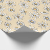 Daisy Wrapping Paper - Geel Cadeaupapier (Hoek)
