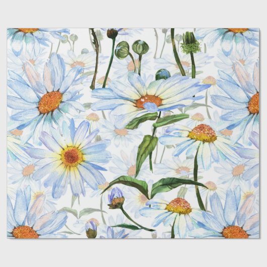 Daisy Wrapping Papier Bloem Wit (Vlak)