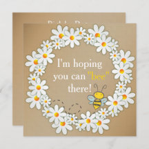 Daisy Wreath and Flying Bumble Bee Birthday