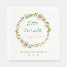 Daisy Wreath Little Miracle Baby shower Schrift