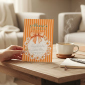 Daisy Wreath Orange Stripe Birthday invitation Kaart