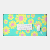 Daisy Yellow Aqua Desk Mat (Keyboard & Muis)