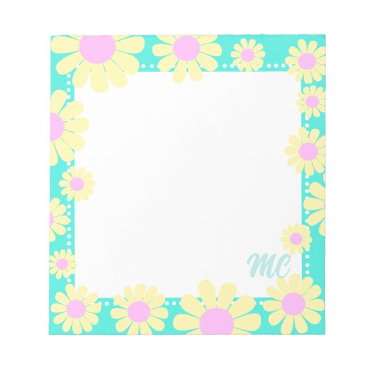 Daisy Yellow Aqua Notitieblok (Voorkant)