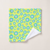 Daisy Yellow Blauwgroen Bad Handdoek (Wasdoekje)