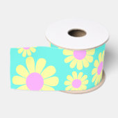 Daisy Yellow Blauwgroen Grosgrain Lint (Spoel)