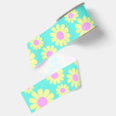 Daisy Yellow Blauwgroen Grosgrain Lint (Achterkant)