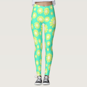 Daisy Yellow Blauwgroen Leggings