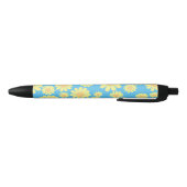 Daisy Yellow Blue Zwarte Inkt Pen (Bodem)
