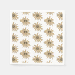 Daisy Yellow Flower Painting Pattern Servet