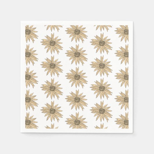 Daisy Yellow Flower Painting Pattern Servet (Voorkant)