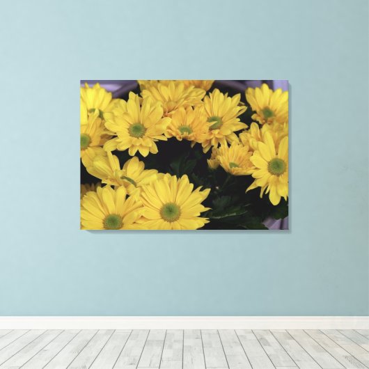 Daisy Yellow Flowers Flora Foto Prints (Insitu (Houten vloer))
