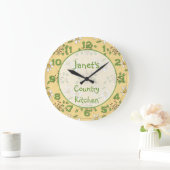 Daisy Yellow Green Country Clock Wall klok (Huis)