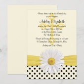 Daisy yellow iory white polka dot First Commune Kaart (Voorkant / Achterkant)