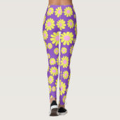Daisy Yellow Paarse Leggings (Achterkant)