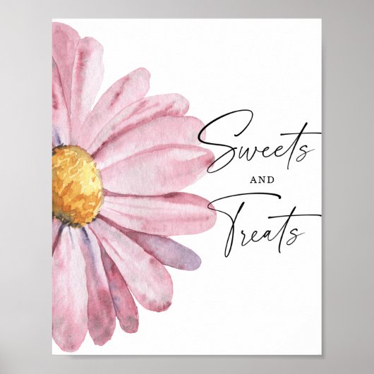Daisy - zoete traktaties baby shower poster (Voorkant)