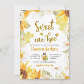 Daisy Zonnebloem Zoete Bij Baby Shower Kaart (Voorkant)