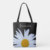 Daisy Zwart Wit Script Tote Bag (Achterkant)