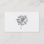 Daisy zwart witte bloem tekening visitekaartje (Achterkant)