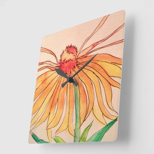 Daisyclock Vierkante Klok (Hoek)