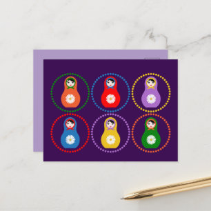 Daisyflower Matryoshka Briefkaart