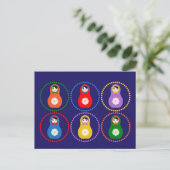 Daisyflower Matryoshka Briefkaart (Staand voorkant)