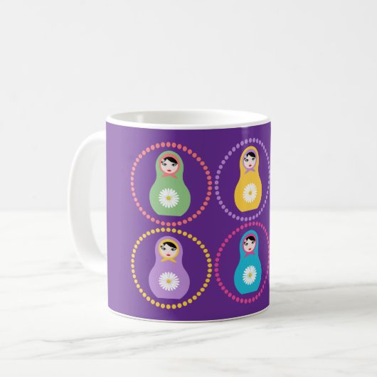 Daisyflower Matryoshka Koffiemok (Voorkant links)