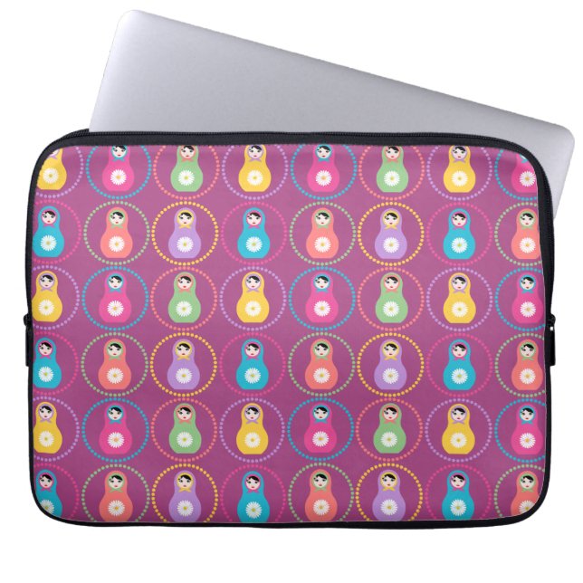 Daisyflower patroon laptop sleeve (Voorkant)