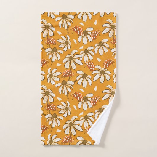 Daisys en ladybugs bad handdoek (Handdoek)