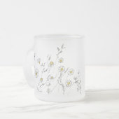 Daisy's - White Waterverf Dasies Matglas Koffiemok (Voorkant links)