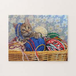 Daisy's Yarn - Kat in een mandje van Yarn Puzzle Legpuzzel