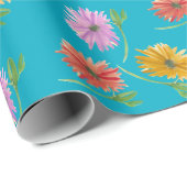 DaisyTrio Blauw inpakpapier (Rol Hoek)
