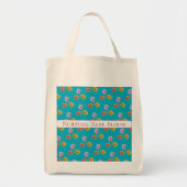 DaisyTrio Blauw inpakpapier Tote Bag (Voorkant)