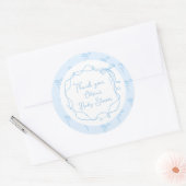 Daity boog blauw hand getekend golvend lijst dank  ronde sticker (Envelop)