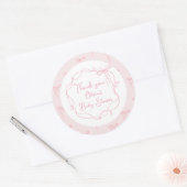 Daity strik roze hand getekende golvende lijst dan ronde sticker (Envelop)
