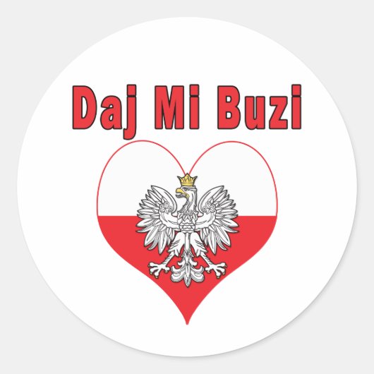 Daj Mi Buzi Eagle Heart Ronde Sticker (Voorkant)