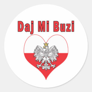 Daj Mi Buzi Eagle Heart Ronde Sticker