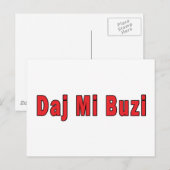 Daj Mi Buzi - Geef me een kus Briefkaart (Voorkant / Achterkant)