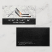 Dak Eigendom Home Logo | Witte Marmeren Tegels Visitekaartje (Voorkant / Achterkant)