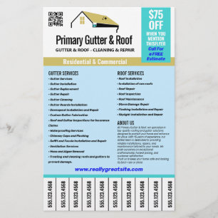 Dak- en gootdiensten scheuren telefoonnummers af flyer