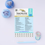 Dak- en gootdiensten scheuren telefoonnummers af flyer (Enkel)