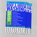 Dak en Huis Wassen Scheur Telefoonnummers Uit Flyer<br><div class="desc">Raam- en dakreinigingsflyer met scheur-off telefoonnummers</div>
