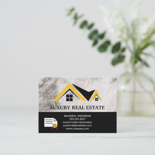 Dak en stadsgezicht visitekaartje (Staand voorkant)