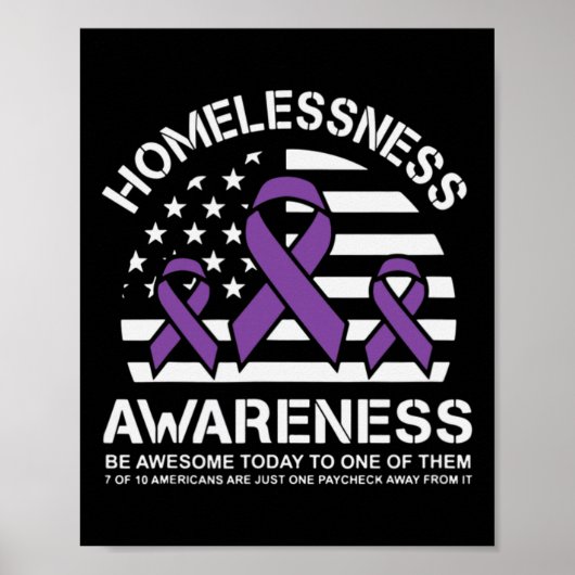 Dak- en thuisloosheidsmaand Amerikaanse vlag Poster (Voorkant)