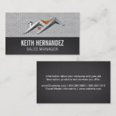 Dak Logo | Onroerend goed | bakstenen muur Visitekaartje (Voorkant / Achterkant)