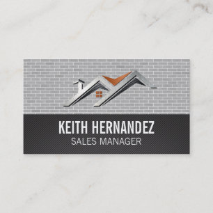 Dak Logo   Onroerend goed   bakstenen muur Visitekaartje